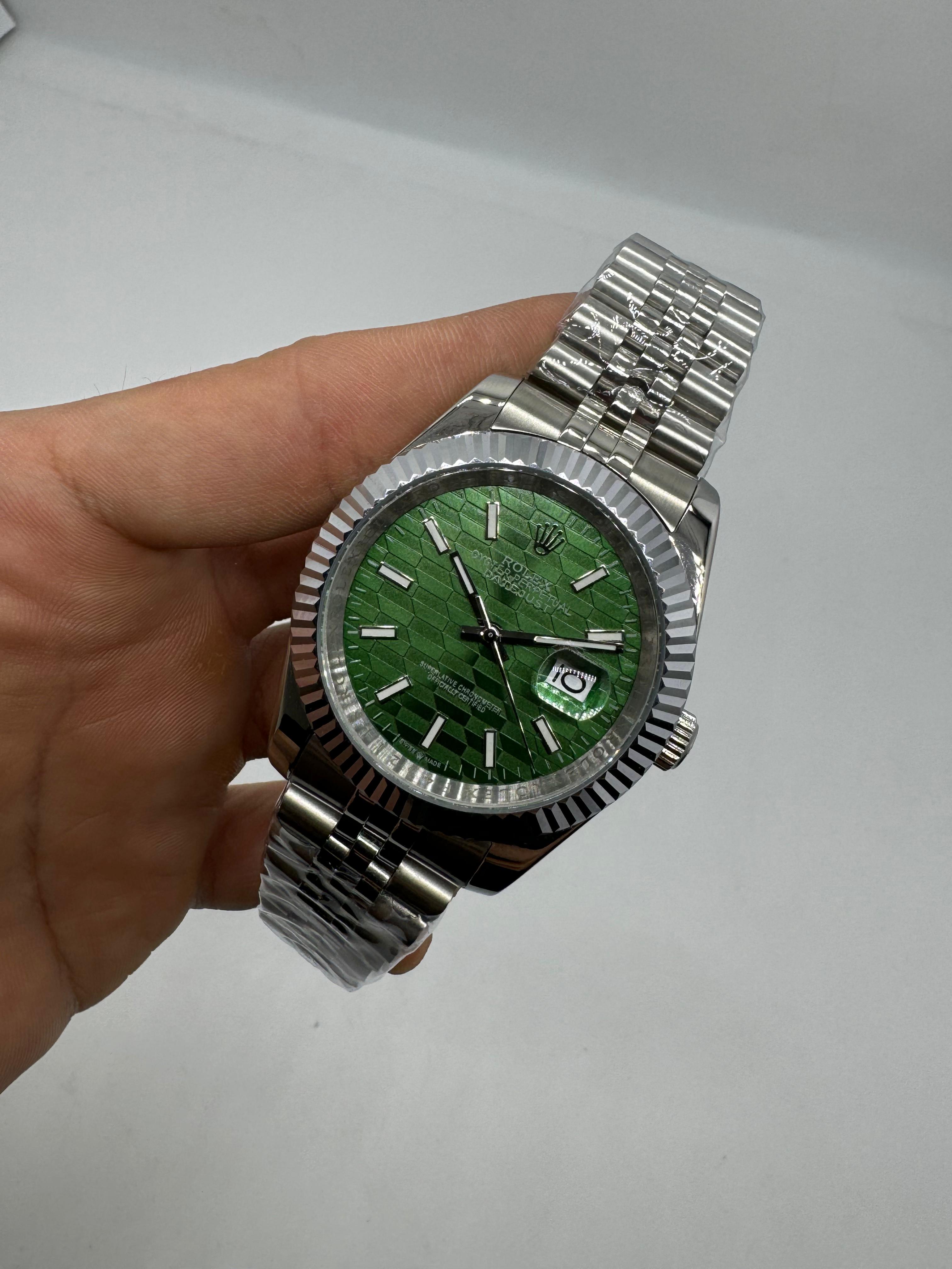 Rolex Datejust Texturizada Mostrador Verde