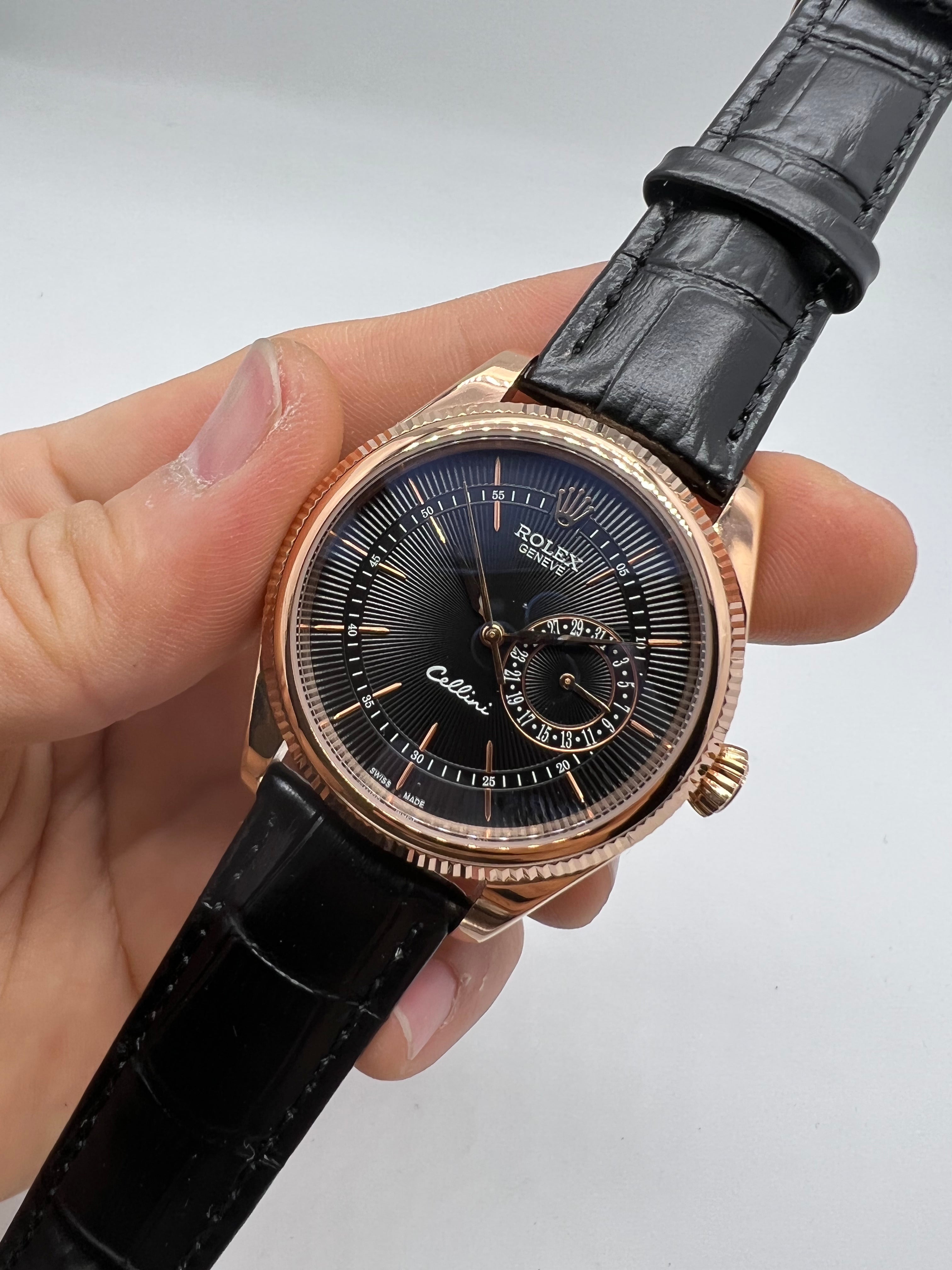 Rolex Cellini Date Black Guilhoché Sphere