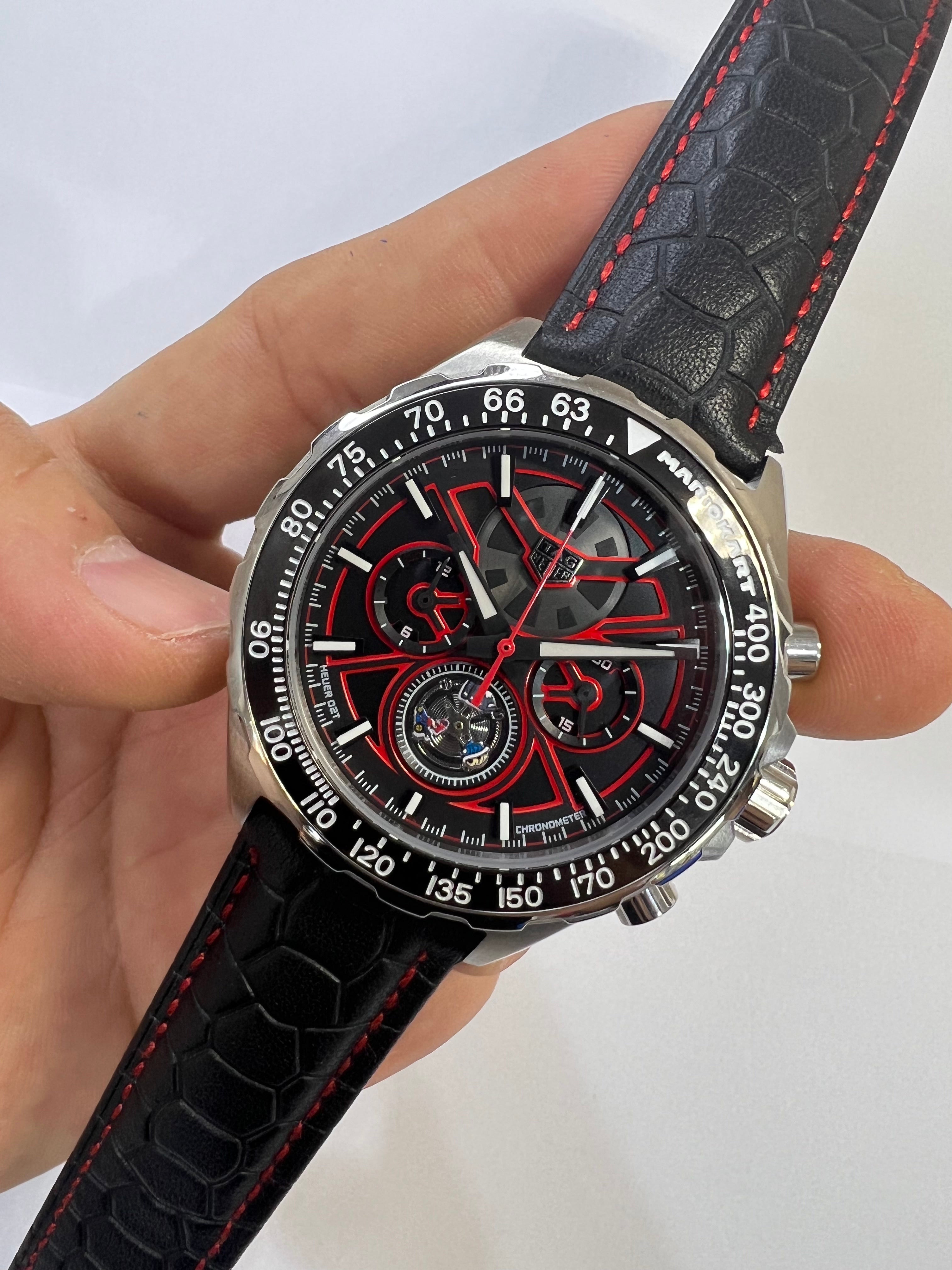 TAG Heuer Carrera Calibre Heuer 02T Chronograph Preto e Vermelho — Tag Heuer