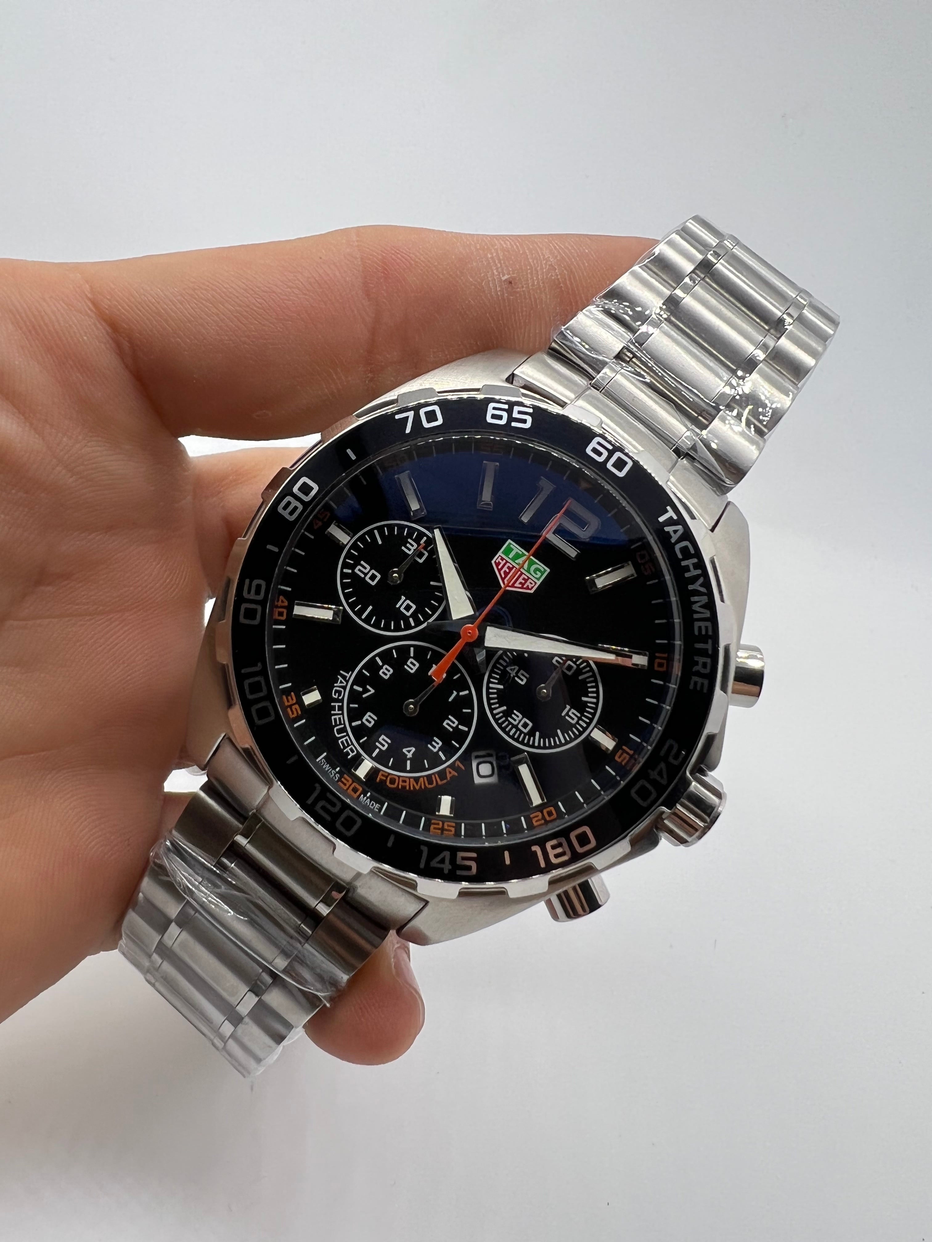TAG Heuer Formula 1 Chronograph Black Sunray Dial with Orange Accents — Tag Heuer