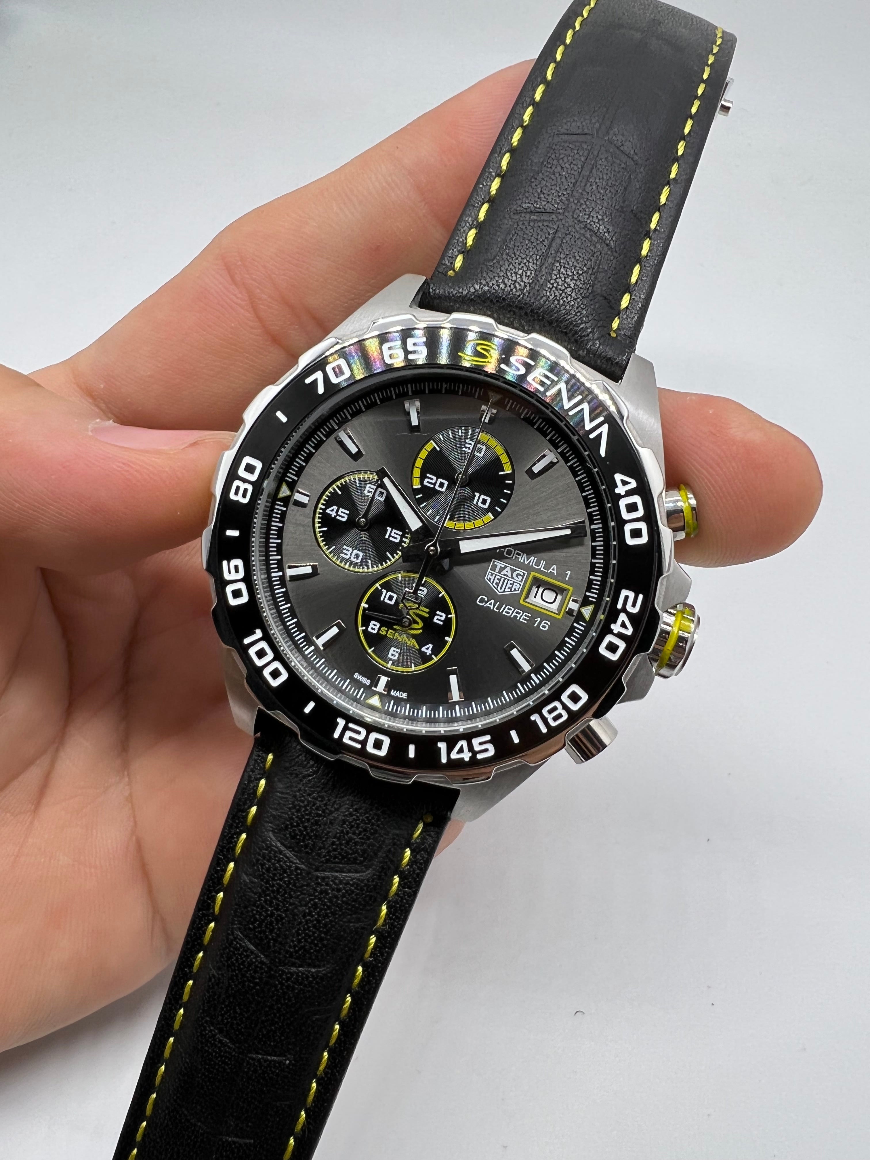 TAG Heuer Formula 1 Calibre 16 Ayrton Senna Special Edition Anthracite Grey & Yellow Accents — Tag Heuer