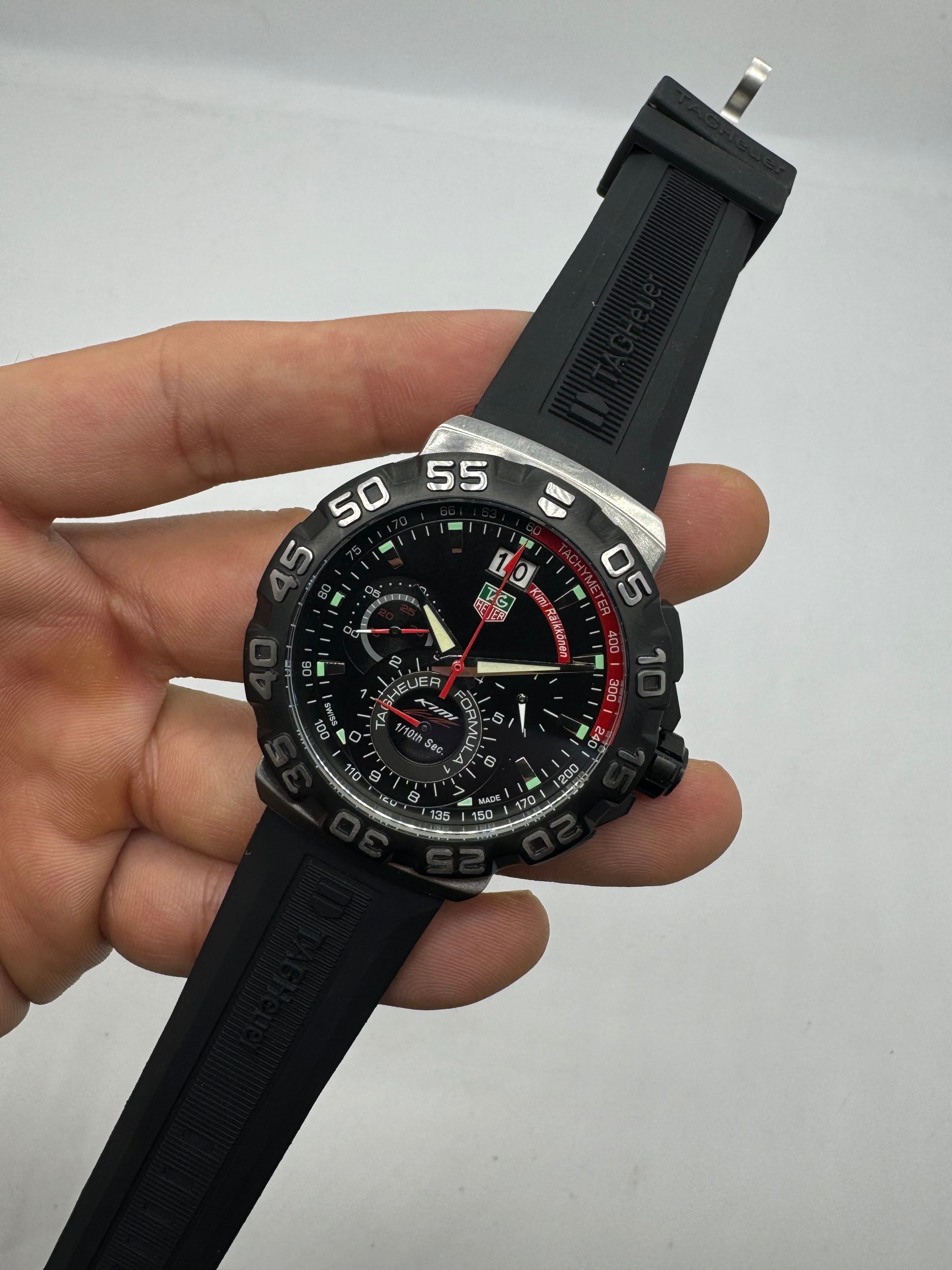TAG Heuer Formula 1 Chronograph 1/10th Second Black with Rubber Strap — Tag Heuer