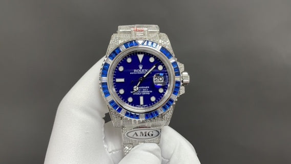 Rolex Submariner – Custom Full Iced With Green Baguettes 116610LV ALL — Rolex