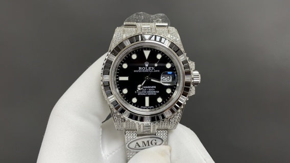 Rolex Submariner – Custom Full Iced With Green Baguettes 116610LV ALL — Rolex
