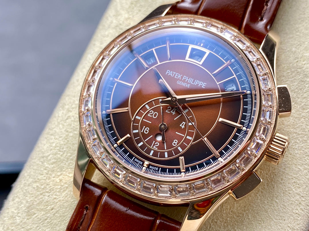 Patek Philippe World Time Chronograph Ref. 5930R-001 (versão personalizada com bisel engastado)