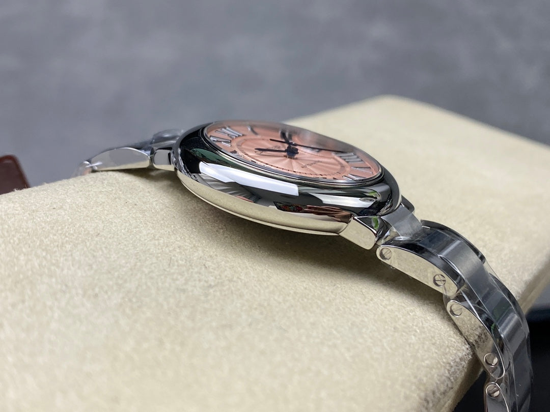 Cartier Ballon Bleu de Cartier 33mm Automatic (aço, mostrador rosada / salmón) — Cartier