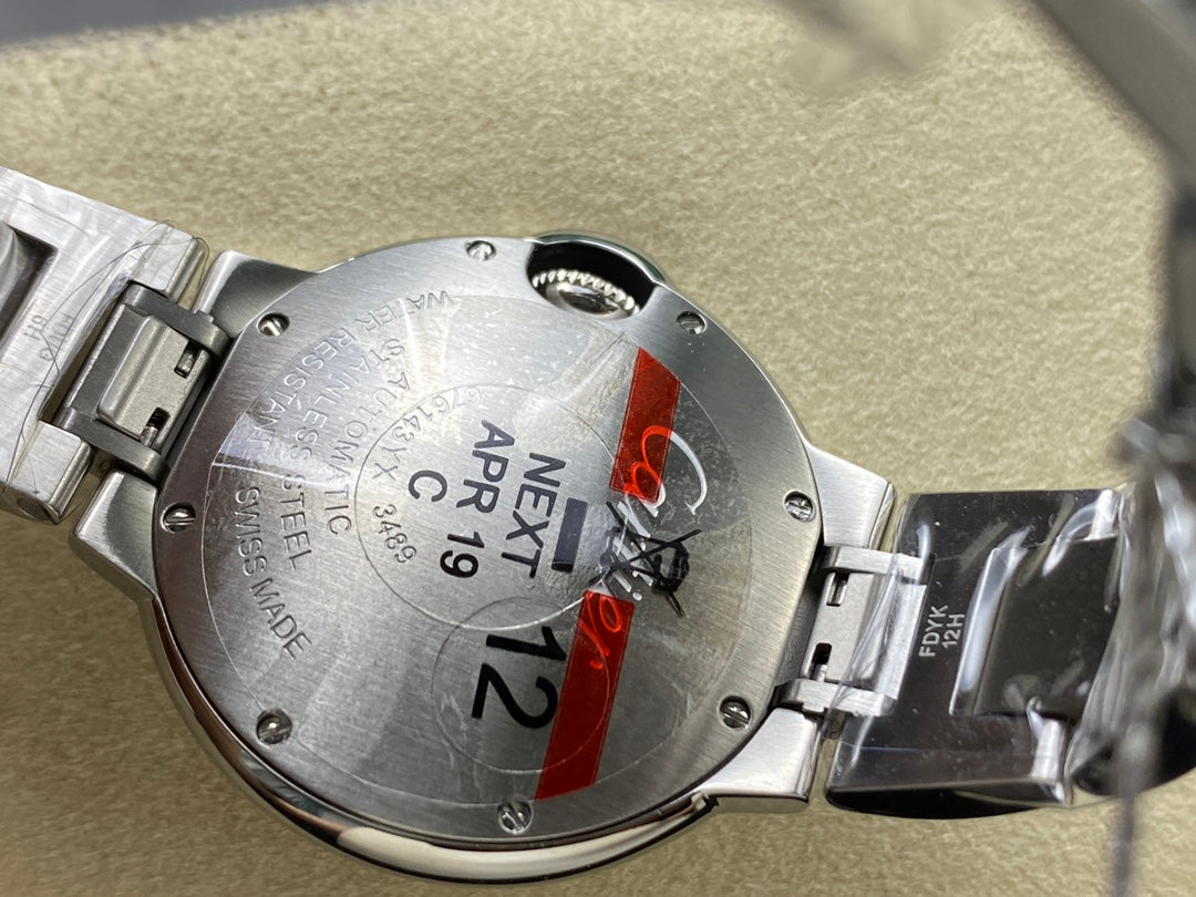 Cartier Ballon Bleu de Cartier 33mm Automatic (aço, mostrador rosada / salmón) — Cartier