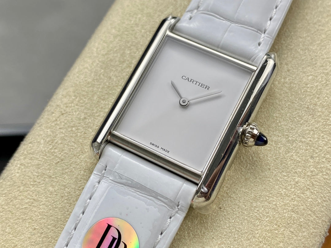 Cartier Tank Must (mostrador branca minimalista) — Cartier