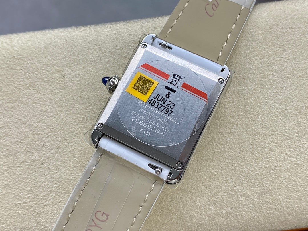 Cartier Tank Must (mostrador branca minimalista) — Cartier