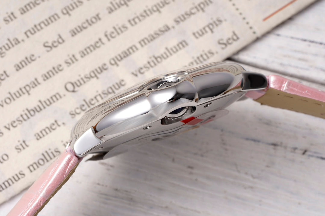 Cartier Ballon Bleu (mostrador rosa com pulseira a juego) — Cartier