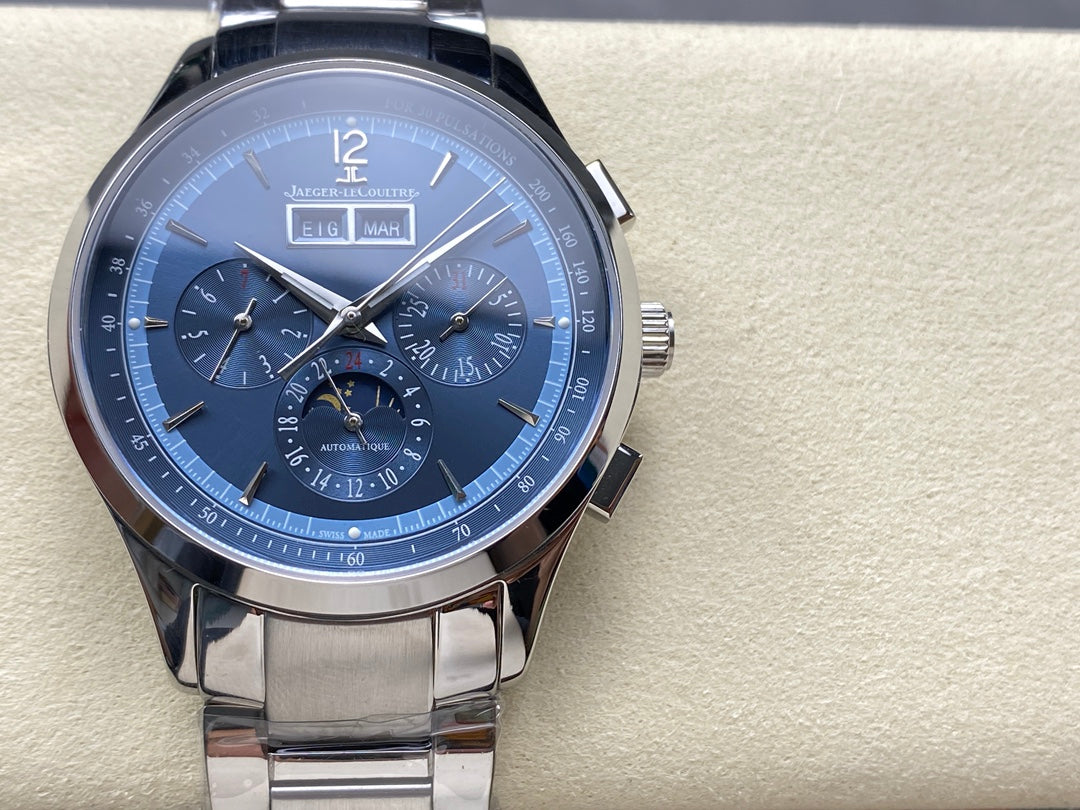 Jaeger-LeCoultre Master Control Chronograph Calendar (aço, mostrador azul)