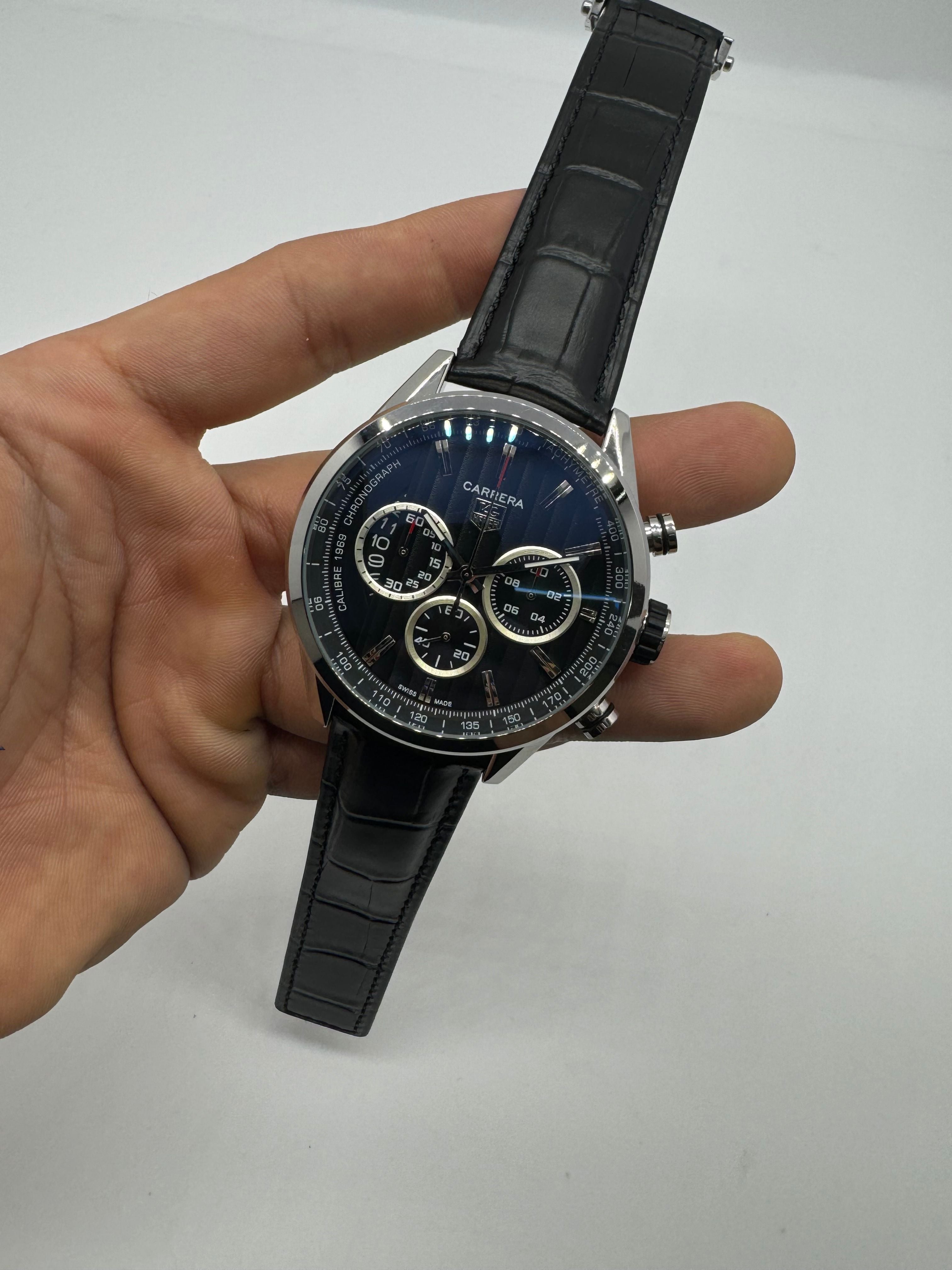 TAG Heuer carrera de couro — Tag Heuer