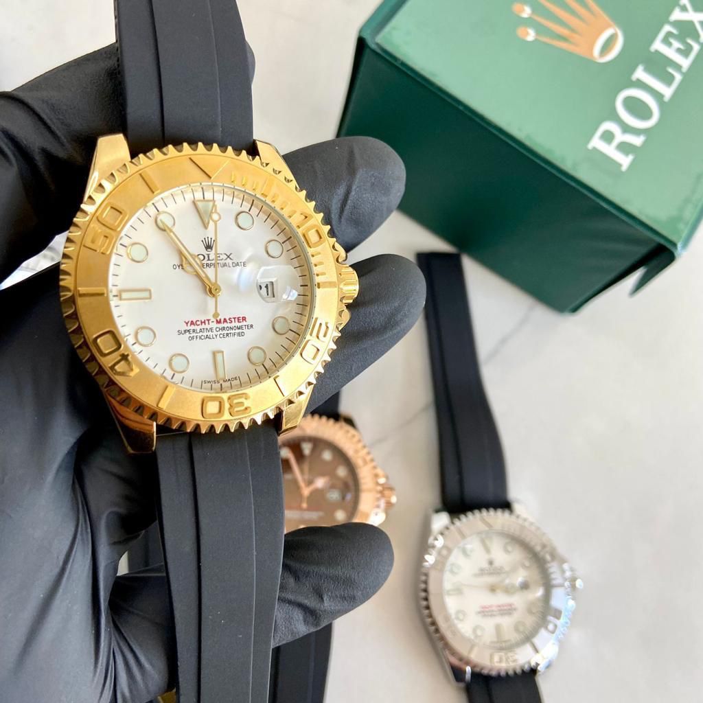 Rolex YACHT MASTER goma gold and white
